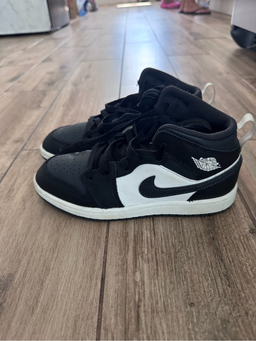 Nike Kids Black and White Mid-Top Sneakers